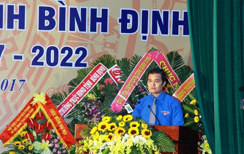 Đ/c Bùi Quang Huy - Bí thư Trung ương Đoàn TNCS Hồ Chí Minh phát biểu chỉ đạo tại Đại hội